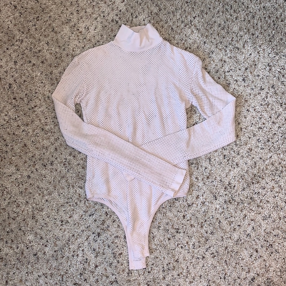 CLOSET SALE — HOUSE OF CB XS/S NEUTRAL PINK BODYSUIT LONG SLEEVE